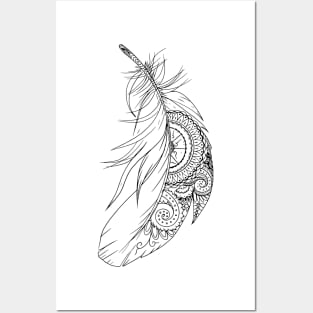 floating feather Posters and Art